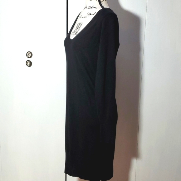 Banana Republic- NEW! Women's Black extra fine Merino Wool boat neck Dress Sz. S - Picture 2 of 5